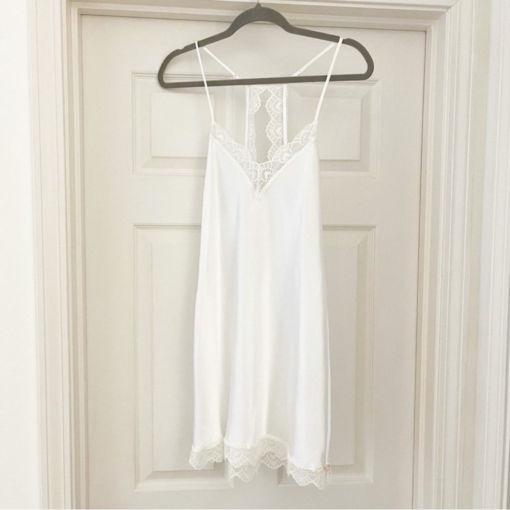 Jonquil In Bloom White Lace Trim Chemise Medium